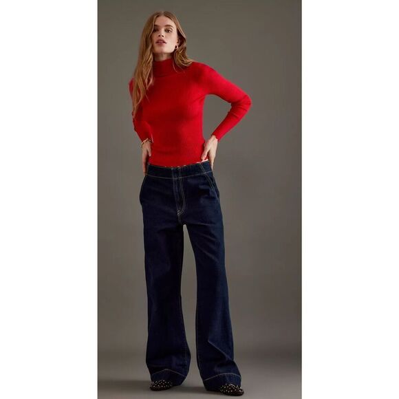 Levi’s Ribcage Highrise wide leg tailored jean in blue premium 26 - Picture 12 of 12